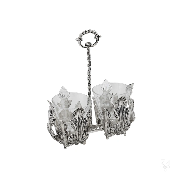 Salt Holder Double  - Mod. Acanthus Leaf 2