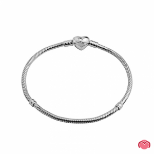 PULSERA EN PLATA - CIERRE CORAZON 1