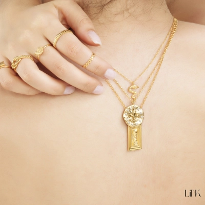 COLLAR LINK WORLD ENERGY STYLE DIOS INCA - DORADO 3