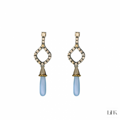 PENDIENTES PLATA925/ORO9K- 34 CIRCONITAS -5CM- EDEN 1