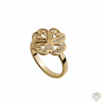 ANILLO EN PLATA/FILIGRANA CON TRÉBOL 1