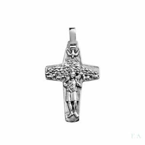 CRUZ EN PLATA DEL PAPA FRANCISCO- 4CM 1