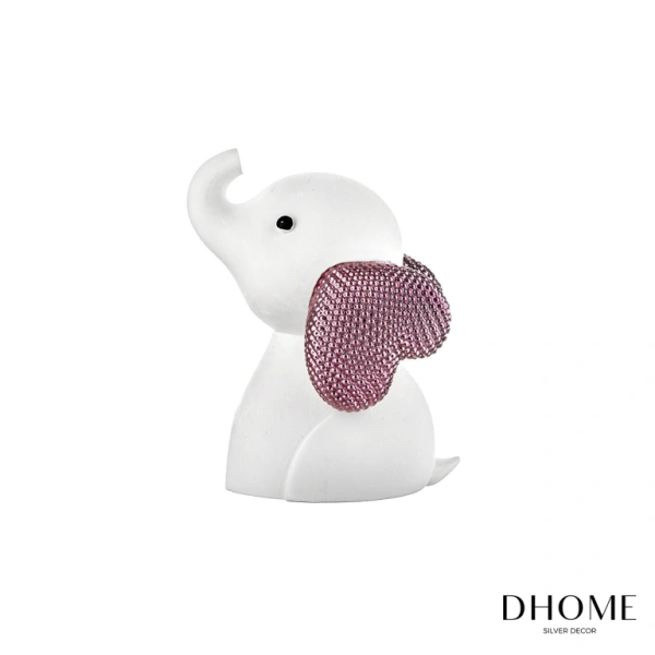 BIBELOT ELEFANTE CORAZÓN ROSA 10CM 1