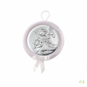 MEDALLA CUNA RED. 6.5CM  2 ANGELES ROSA 1
