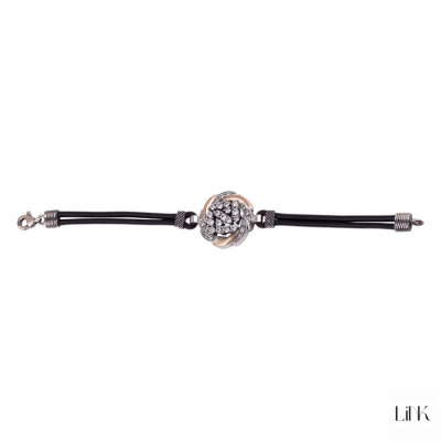PULSERA PLATA 925/ORO9K - 32 CIRCONITAS - 2.2CM - HORTÊNCIA 1