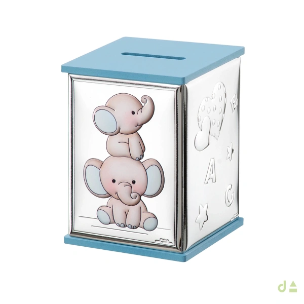 HUCHA ELEFANTE 8X8X11.5 CELESTE 1