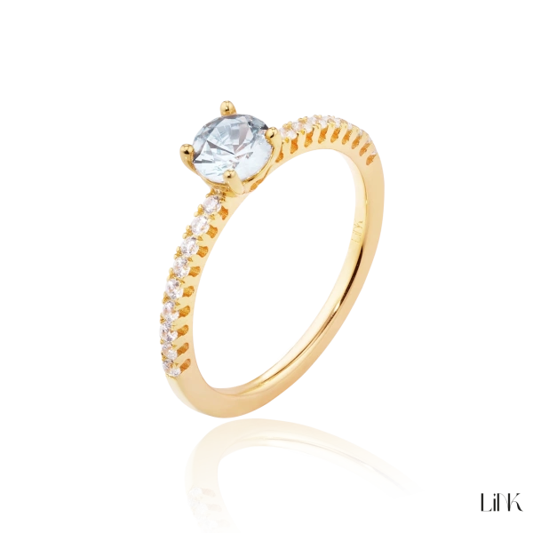 Ring Link Golden with Zirconias 2