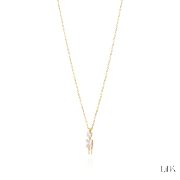 COLLAR LINK DORADO - NIÑO PIEDRA BLANCA 4