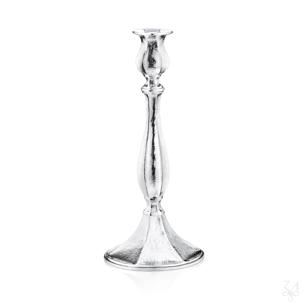 STERLING SILVER RELIGIOUS CANDLESTICK ZURICH T-HAMMERED 1