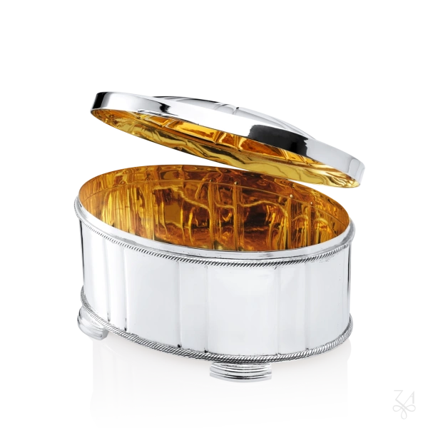 STERLING SILVER OVAL ZURICH PLAIN ETROG BOX 2