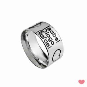 ALIANZA EN PLATA 10MM - PERSONALIZABLE - CORAZONES 1