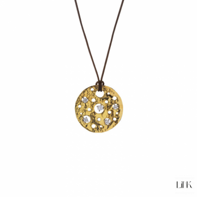 COLLAR PLATA 925/ORO9K- 5 CIRCONITAS - 3.9CM - MEL 1