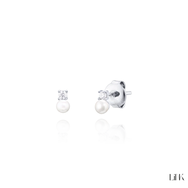 PENDIENTES LINK C/ PERLAS + CIRCONIAS 2