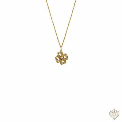 COLLAR FILIGRANA TREBOL C/ PERLAS 1