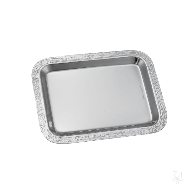 STERLING SILVER RECTANGULAR HAMMERED FLAP 16X20 CM 2