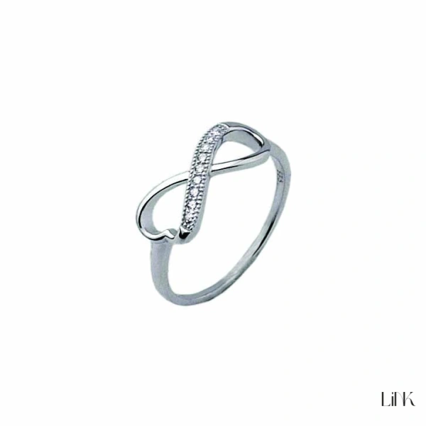 Anel Link com Zircónias - Infinito 1
