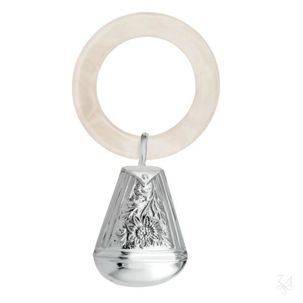 SONAJERO EN PLATA CON ARO-TRIANGULO CON GIRASOL 1