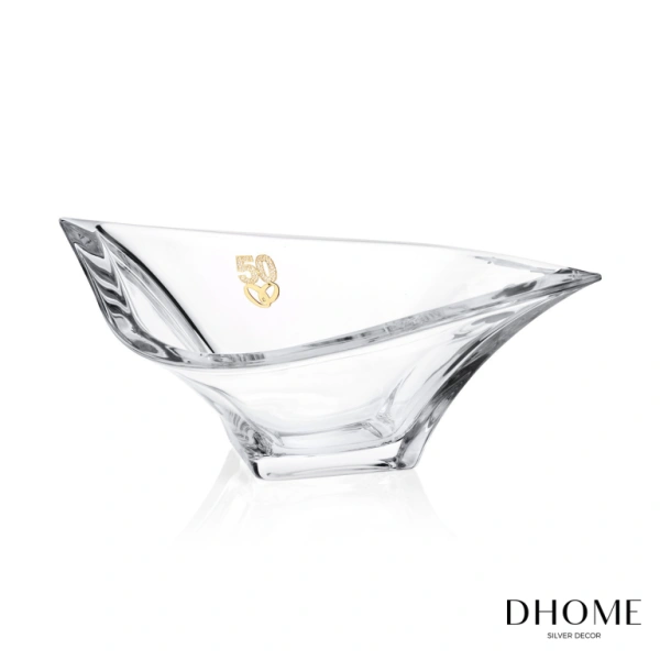 TAZA DE CRISTAL C/ APLICACION EN PLATA 50 ANIVERSARIO 38CM 1