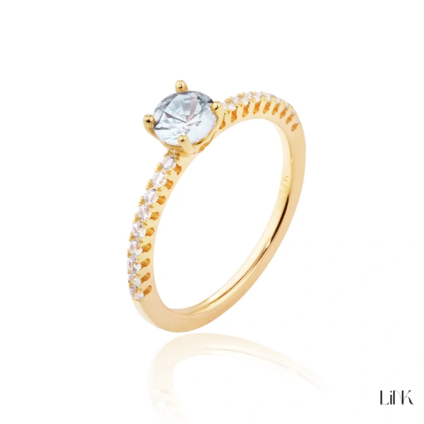 Ring Link Golden with Zirconias 1