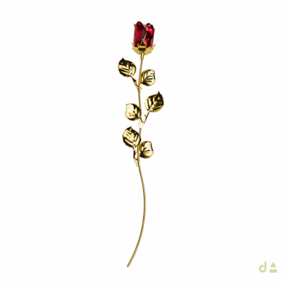 BIBELOT ROSA COLOR ROJA/DORADA 30CM 1