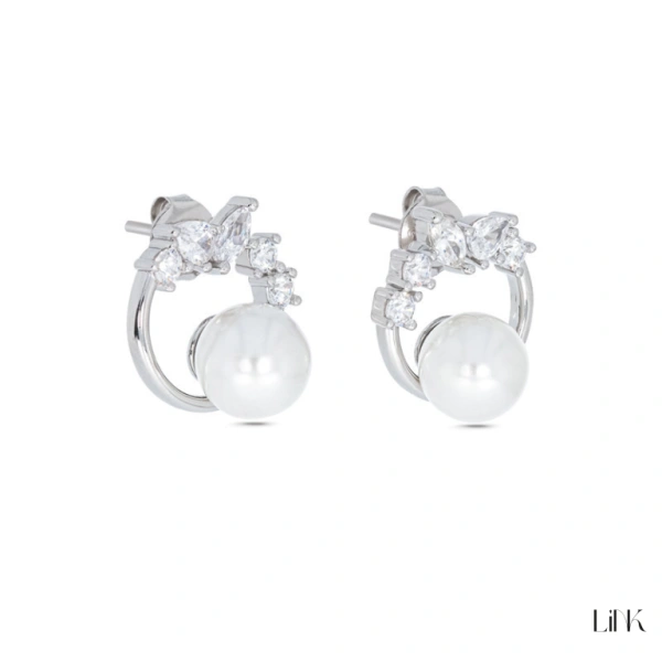 PENDIENTES CON CIRCONIAS Y PERLA 1