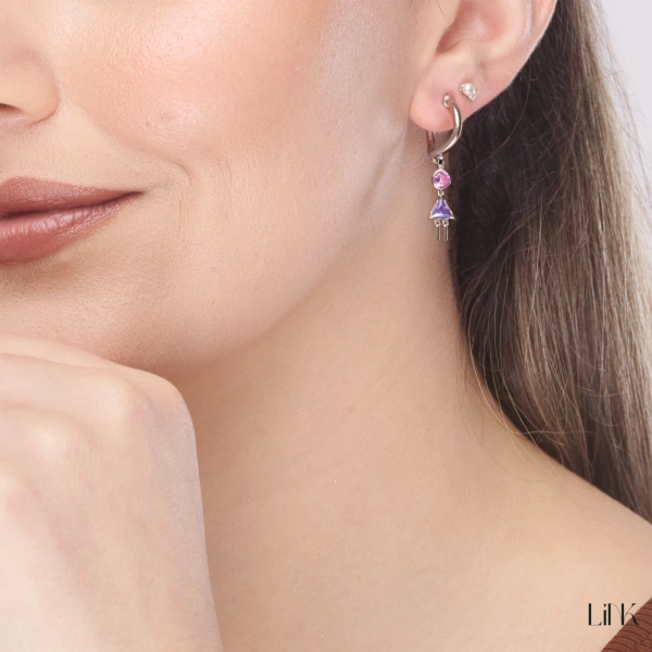 PENDIENTES LINK - 2 NIÑAS PIEDRA ROSA 3