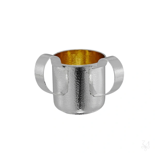 CYLINDRICAL JUG MART.2 HANDLES WAVE INT/GOLD H.11 CM 1