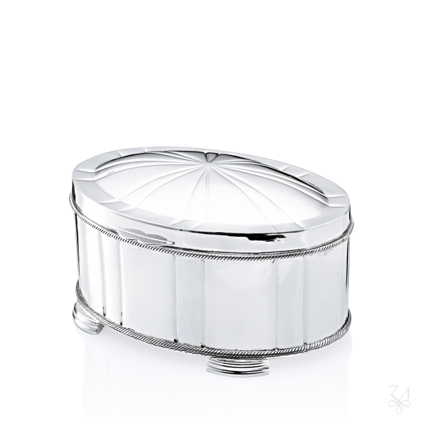 STERLING SILVER OVAL ZURICH PLAIN ETROG BOX 3