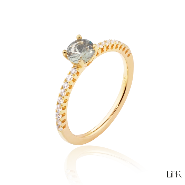 Ring Link Golden with Zirconias 2