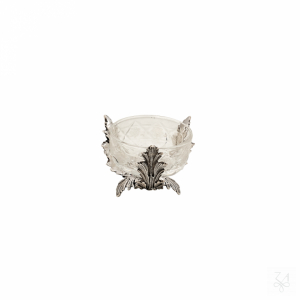 Salt Holder w/ Crystal Bohemia - Mod. Acanthus Leaf 1