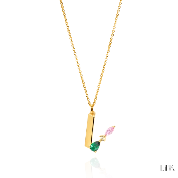 Necklace LINK - Letter V 1