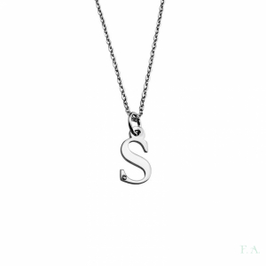 COLLAR EN PLATA C/ PIEDRA - LETRA S 1