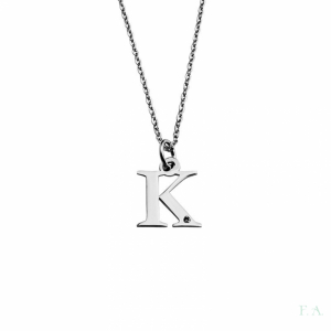 COLLAR EN PLATA C/ PIEDRA - LETRA K 1