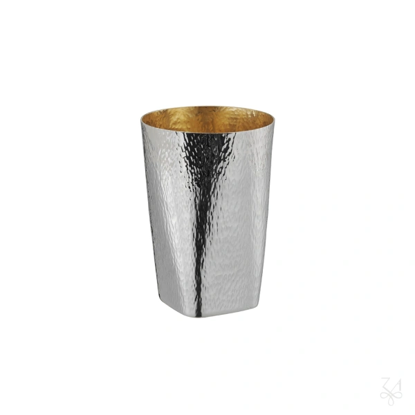 Kiddush Cup Hammered "Beat-Cut"- Mod. Square 2