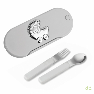 CONJUNTO TENEDOR Y CUCCHARA BLANCO -MOD. COCHE 1